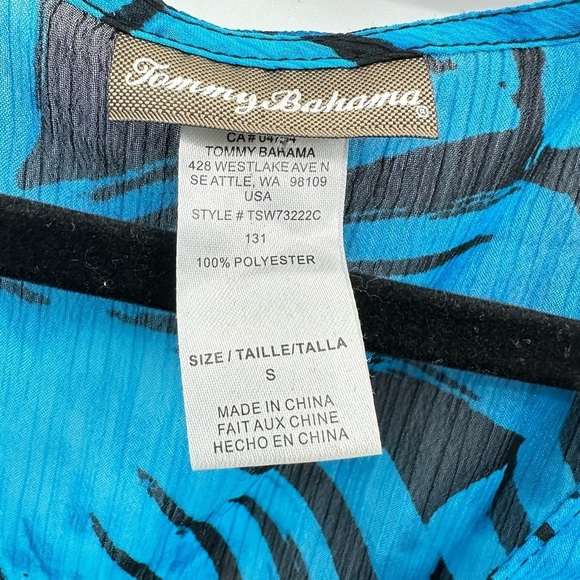 TOMMY BAHAMA Coastal Vacation Blue-black woman leaf beach summer swim cover S - Picture 4 of 11